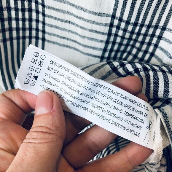 F21 Contemporary/ Gingham dress with Kimono open- slit sleeves & Open Back/ Sz S - Picture 8 of 8